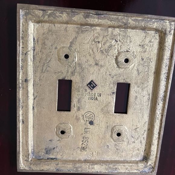 Vintage Solid Brass Made In India Set Of 7 Light Switch Covers - Picture 10 of 16